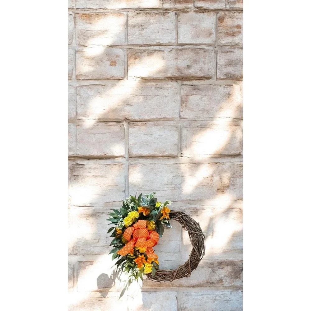 Colorful Spring Wreath: Faux Floral Door Accent; Easter Wreath